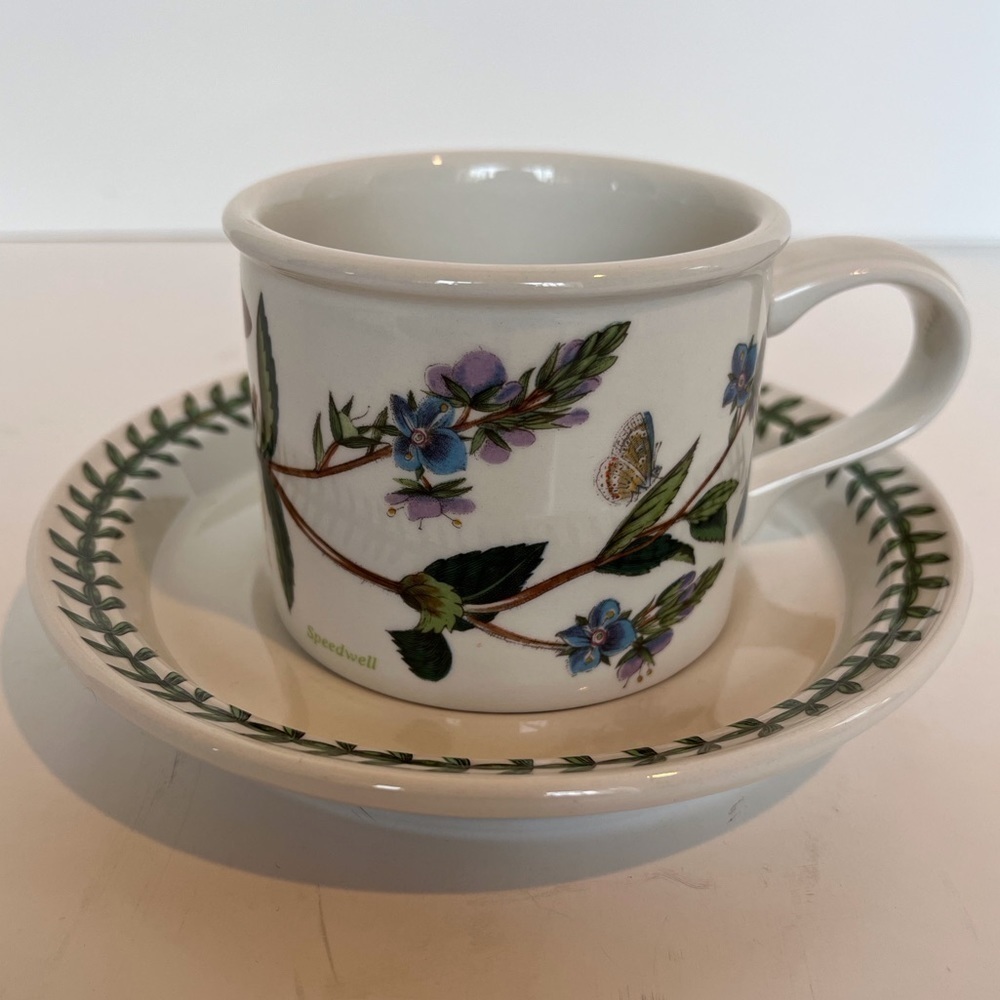 Portmeirion Botanic Garden Drum Flat Cup and Saucer